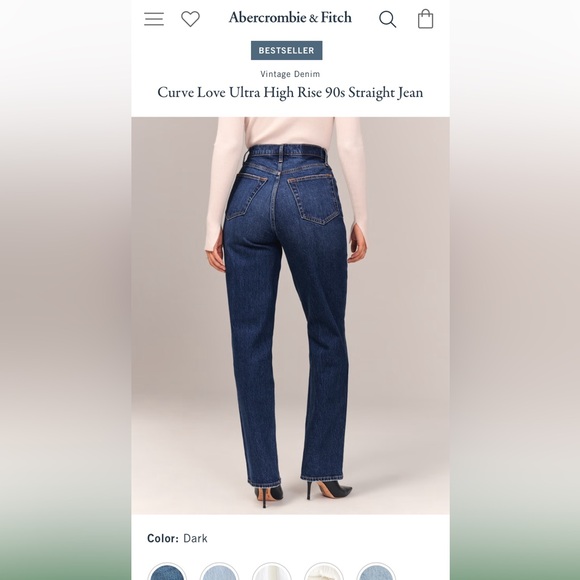 NEW🔥 Abercrombie & Fitch The 90s Straight Jean - Picture 12 of 14